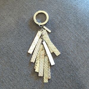 Burberry silver keychain charm
